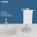 YUMORE Hand Towel Holder Stand Countertop Towel Rack Free Standing Towel Bar Hanger for Bathroom Kitchen (Brushed Nickel)