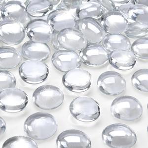 20 Pounds Crystal Clear Fire Glass Beads 3/4 Inch Firepit Gems for Fire Pit Table, Fireplaces, Fire Bowl, Garden Landscaping & DIY Crafts