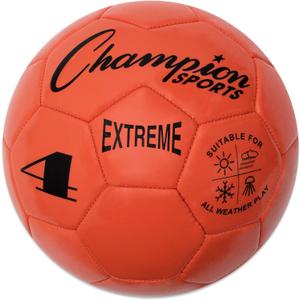 Champion Sports Extreme Series Soccer Ball, Size 4 - Youth League, All Weather, Soft Touch, Maximum Air Retention - Kick Balls for Kids 8-12 - Competitive and Recreational Futbol Games, Orange