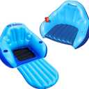 SOLSTICE Inflatable Pool Lounger Float for Relaxation  Raft for Group Pool, Beach & Lake Use, Solo Chair with Convertible Leg Rest, Blue