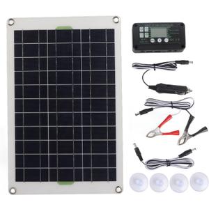 30A MPPT Solar Controller and Solar Panel Kit, 12V 24V 50W Solar Panel Charger Battery Charger for RV Trailer Boat Marine, Camping Emergency