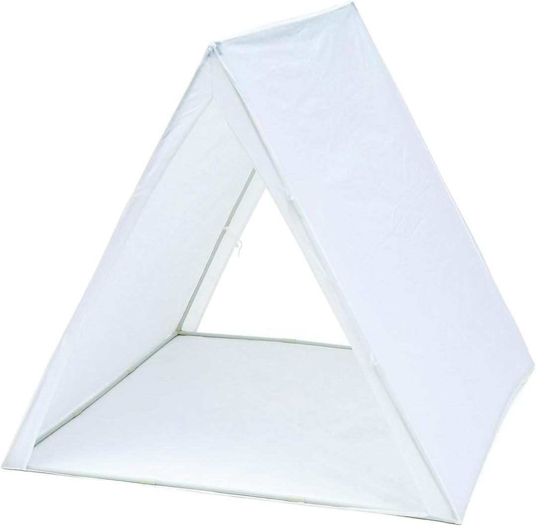 Fun Express Kids Tent Indoor Play Tent for Kids - Premium 45" x 40" White Playhouse for Toddler Girls Bedroom Decor | Perfect Slumber Party Supplies Reading Nook & Fort Building Activities
