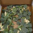 Pinkpum 20'' Eucalyptus Wreath for Front Door, Porch, Window - Green Decor for Home, Farmhouse - Spring, Summer, Fall, All Seasons (White)