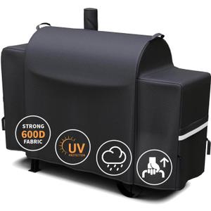 Grisun Grill Cover for Oklahoma Joe's Longhorn Combo Grill, Anti-Fade Waterproof BBQ Cover for Oklahoma Joe's Charcoal/LP Gas/Smoker Combo, Fabric Handle for Easy Put On and Take Off, 600D Polyester