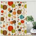 Mid Century Modern Shower Curtain Abstract Geometric Art Shower Curtains for Bathroom Waterproof Fabric Bath Curtain Decor with Hooks, 72"W x 72"L