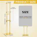 Thyle 3 Pcs Gold Wedding Poster Board Holder Stand Height up to 80" Heavy Duty Welcome Sign Stand Double Sided Easel Holder with Base Adjustable Portable Sign for Wedding Restaurant(Metal)