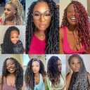 Goddess Locs Crochet Hair 18 Inch 7 Packs Ombre Brown Boho Faux Locs Crochet Hair for Black Women Pre Looped Crochet Locs with Curly Ends (1B/30)
