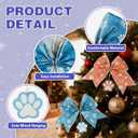 12Pcs Christmas Tree Topper,5.9 * 5.9inch Blue Orange Bow Christmas Ornament Tree Decoration,Santa hat Tree Topper Bow Decorations,Party Tree Topper Festive Window Decorations