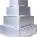 4 Tier Square Baking Pan Set Multilayer Birthday/Wedding Anniversary Cake Tins/Cake Pans/Cake Molds 6".8".10".12" - All 4" Deep
