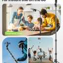 CAMBOFOTO 82" Phone Tripod Stand with Gooseneck, Remote and Phone Holder, Selfie Stick & Overhead Tripod for Recording/Cooking/Fitness/Vlog, Compatible with iPhone Android Samsung, Camera