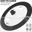 13-14-15 in Universal Pan Lid, Extra Large Silicone Pot Lid for Pots, Pans & Skillets, Replacement Frying Pan Lid with Heat Resistant Silicone Knob, Dishwasher Safe, Black