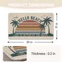 2 x Hello Beach Welcome Front Door Mat, Coastal Tropical Palm Tree, 17''x29''