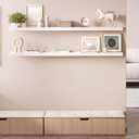 Ballucci Floating Shelves for Wall, 60" Wood Wall Shelf Set of 2, with Invisible Brackets for Bathroom, Living Room, Bedroom, Kitchen, Nursery, 8" Deep, White