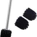 Angle Simple Toilet Brushes, Toilet Bowl Scrubber Brush Head 3 PCS with Cleaner Wand for Bathroom Restroom