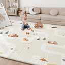 BG-BABYGO Baby Play Mat, 0.6" Foam Thicker Baby Playmats, Large Foldable 78"x70" Play Mat for Babies, Waterproof & Reversible Baby Mat for Floor, Crawling Baby Mat for Indoor&Outdoor&Travel(70*78*0.6)