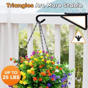 2Pack Adjustable Vinyl Fence Hooks Fit Fence Widths 0.75-3 Inch, Heavy Duty Vinyl Fence Plant Hangers for Hanging Plant Bird Feeders, Lights, Basket Over the Fence Hanger for Hanging Plant Outdoor