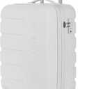 SwissGear 7366 Signature Hardside Expandable Luggage with Spinner Wheels, TSA Lock, Cup-Holder, White, Carry-On 19-Inch
