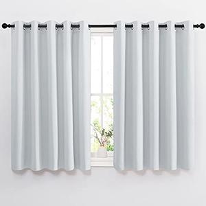 NICETOWN Greyish White Room Darkening Curtains - Window Treatment Thermal Insulated Grommet Room Darkening Curtains/Drapes for Bedroom (2 Panels, 66 by 54, Greyish White)