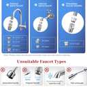 Countertop Water Filter, 8000 Gallons Alkaline Water Filtration System for Sink Faucet, Reduces 99.99% Chlorine, Heavy Metals, Bad Odor, OM-CF04 Included 1 Filter