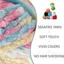 3 Pack Plush Chenille Chunky Yarn - Fluffy Velvet Yarn Crochet for Blanket Knitting and Crocheting - Soft Baby Yarns for Crocheting - Amigurumi Crochet Yarns 100g (87yds) (3 Candy Color)