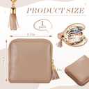 2 x 1 Pcs Small Travel Jewelry Case Bridesmaid Gift for Bachelorette Wedding Day, Mini Jewelry Pouch Organizer Bag with Zipper, Portable Waterproof Velvet Jewelries Bag for Rings, Necklaces (Brown)
