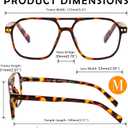FEISEDY Retro Aviator Reading Glasses Square Readers with Spring Hinge Blue Light Reading Glass for Women Men (Tortoise, 2.0x)