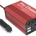 Pro Chaser 400W Car Power Inverter DC 12V to AC 110V Converter with Dual AC Outlets & 6.2A USB Ports, Ideal for Road Trips, Camping, Small Appliances & Electronics (Red)