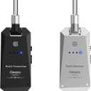 Wireless Guitar Transmitter Receiver Set 5.8GH Wireless Guitar System 4 Channels for Electric Guitar Bass (Silver/Black)