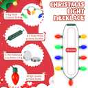 LED Christmas Xmas Light Up Necklace Bulb for Holiday Party Favors 9 LED Bulbs - Ugly Christmas Sweater Accessories (8 Pack)