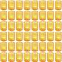 Maxdot 48 Pack Gold Glass Votive Candle Holders 2.1 x 2.6 Inch Easter Tea Light Candleholder Bulk Xmas Glass Tealight Candlestick Holders for Table Centerpiece Fireplace Home Wedding Party Decor