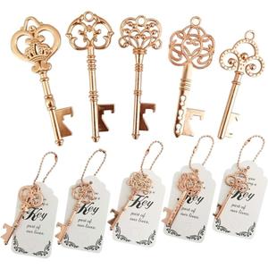 WODEGIFT 50 PCS Wedding Favors Key Bottle Openers,Bridal Shower Party Favors with Thank You Card Tag and Chains,Baby Shower Favors for Guests or Souvenirs for guests Bulk(Rose gold)