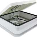 14" RV trailer Roof vent complete 12 volt FAN w/white lid and interior garnish