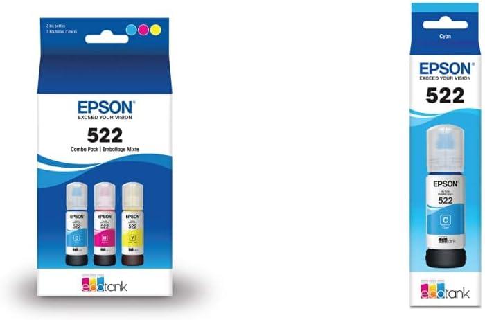 EPSON EcoTank Ink Bottle Color Combo Pack (T522520-S) Works with EcoTank ET-2720, ET-2800, ET-2803, ET-2840, ET-4700, ET-4800, ET-4810