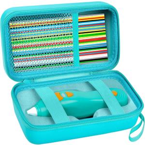 ANKHOH Case for 3Doodler Start+ Essentials 3D Pen for Kids, EVA Shell/Wrist Strap, Drop-Proof Water-Resistant, Stores for 3Doodler Pen Filament USB for Travel/Home/School (Box Only) All Green