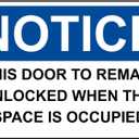 OSHA NOTICE THIS DOOR TO REMAIN UNLOCKED Sign Style 2920 Caution Metal Tin Sign 12x16 Inch for Safety