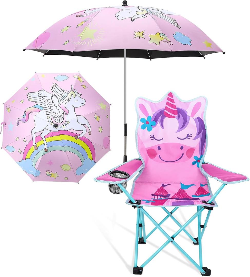 KABOER Kids Outdoor Folding Camping Chair with Cup Holder Carrying Bag, 5 X 6 X 25 Inches