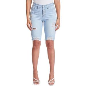 YMI Women's Wannabettabutt High Rise Button-Fly Bermuda Shorts White 9/29