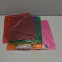 Plastic Clipboards with Low Profile Clip Set of 5-12.5 x 9 Inch Multi Color Plastic Clipboards Bulk - Clear Clip Boards Bulk Classroom Holds 100 Sheets, Acrylic Clipboard Clear 5 Pack