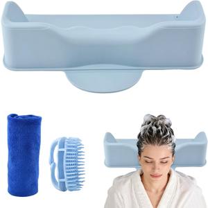 Portable Hair Washing Station Set, Shampoo Bowl for Sink, Shampoo Buddy for Teens, Elderly, Bedridden, Disabled, Injured(Color:Blue)