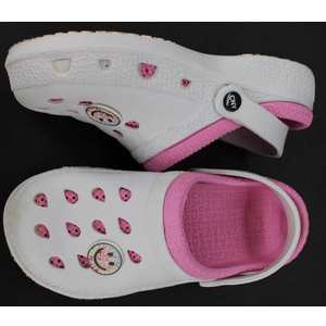 Capelli New York Clogs Size 10 White With Pink Lining