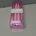 3 x Light Pink Taper Candles 10'' with Pearl Shimmer Candle Sticks Set of 4 | Unscented Candlesticks for Home Decorations, Tapered Candles for Wedding Receptions Smokeless Dripless