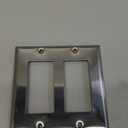 ENERLITES Decorator Switch or Receptacle Outlet Metal Wall Plate, Corrosion Resistant, Size 2-Gang 4.50" x 4.57", UL Listed, 7732, 430 Stainless Steel, Silver, 1 Count, Stainless Steel)