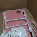 Lap Desk for Bed Adjustable Height, Foldable Bed Table with Storage Drawer, Tablet Slot & Cup Holder, Portable Laptop Stand for Bed & Sofa, Bed Desk for Adults & Kids, Pink