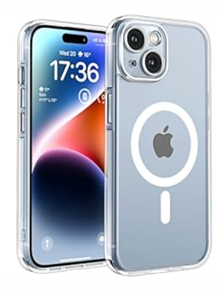 TOCOL Magnetic for iPhone 14 Case, Upgraded Full Camera Protection, Compatible with Magsafe, Drop Protection, Translucent Matte Back Bumper Phone Cover 6.1-Inch (Clear)