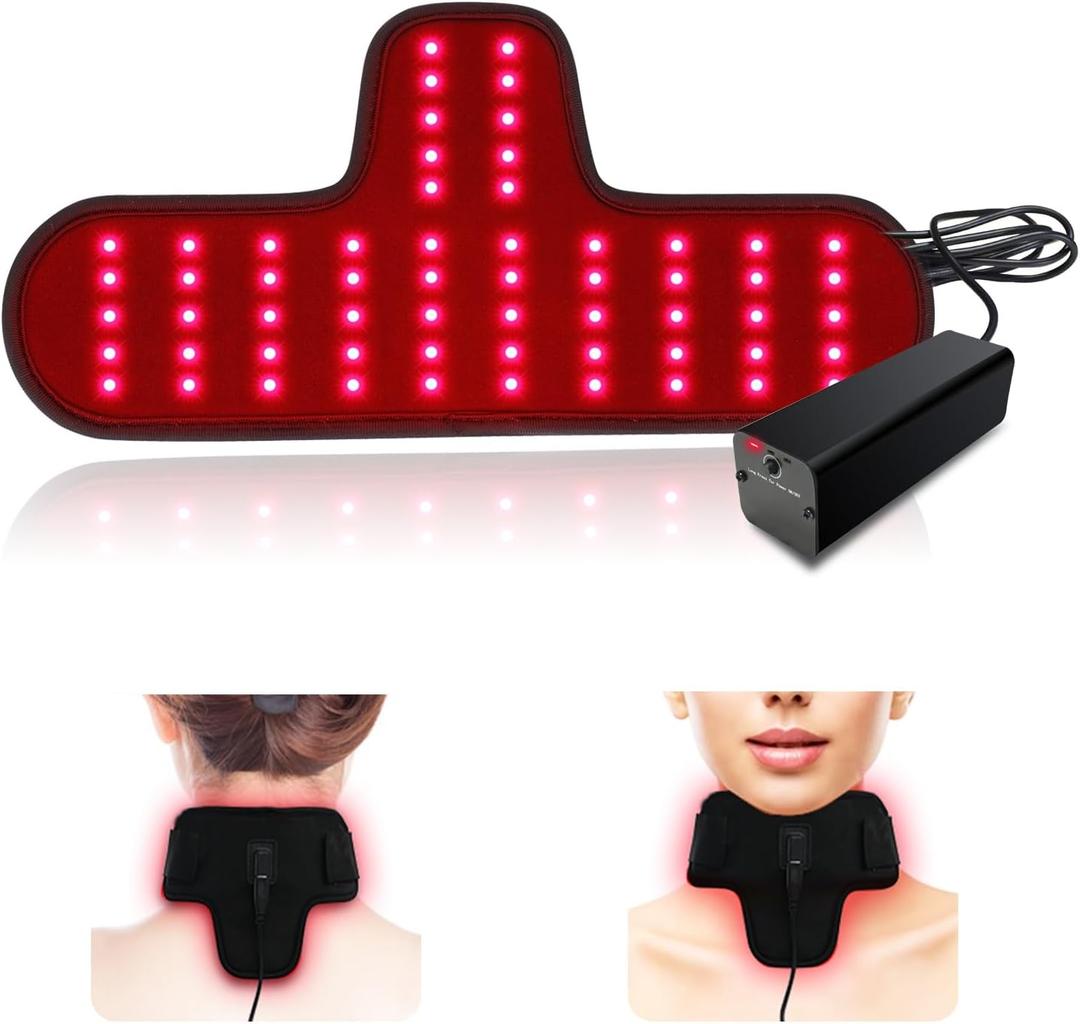 Red Light Therapy for Neck & Wrist, Rechargeable 5000mAh Battery Infrared Red Light Therapy Belt for Body, Portable Near Infrared Neck Wrap for Home and Office