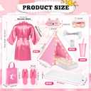 Chunm 6 Set Teepee Tents Slumber Party Robes Bed,Basic,6 Pink