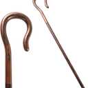 Spooktacular Creations Halloween Shepherd Staff, Shepherd's Crooked Walking Cane Accessory for Costume Dress Up Party (BROWN)
