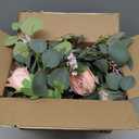 DearHouse 2Pcs Artificial Peony Flower Garland and - Silk Peony Garland with Flowers and Eucalyptus for Wedding Party Table Decoration,6ft/Strand (Pink)