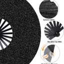 2 x OHOME Hand Fans for Women Foldable - Black Large Folding Rave Fan | Fans for Line Dancing - Nylon-Cloth Vintage Retro Fabric Festival Hand Held Fan, Stocking Stuffers for Women