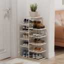 5 Tier Vertical Shoe Rack Metal Shoe Shelf Narrow Tall Shoe Tower